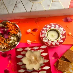 Homearte Mother Of Pearl Red Choki , Tea Light Holder and Candle-image-57