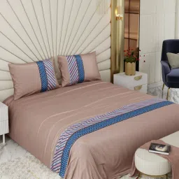 Stoa Paris Versailles Collection Sateen Chateau Charisma Super King Bedsheet With 2 Pillow Covers-image-81