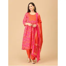 The Mom Store Electric Petals Maternity & Nursing Kurta & Pant With Dupatta-image-67