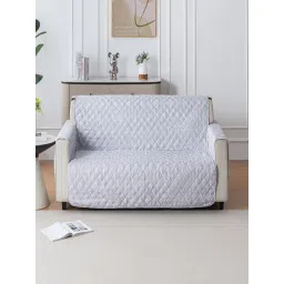 House of Quirk Anti-Slip Sofa Cover with Pocket Couch Protector - Grey Canvas image 1