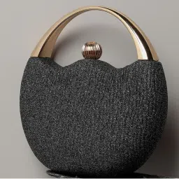 Haute Sauce Black Embellished Vegan Leather Hand Bag-image-3