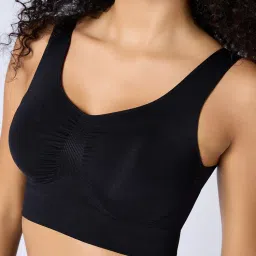 FEIER Black Nylon Sports Bra-image-58