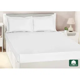 SHADES OF LIFE Super King Size Bedsheet White 180Tc 100 % Cotton With Two Pillow Covers-picture-10