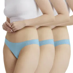 B'There Women Blue Seamless Bikini Briefs (Pack of 3)-picture-39