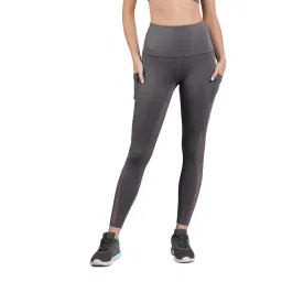 Amante Grey High Rise Ankle Length Energize Panelled Tights-picture-12