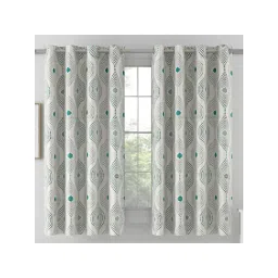 Swayam 80% Blackout Eyelet Hanging Window Curtain (5 Feet) (Pack of 2) image 1
