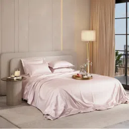 Stoa Paris Super Super King Size Bedsheet with 4 Pillow Covers, Date Night Collection - Blushing Pink-image-55