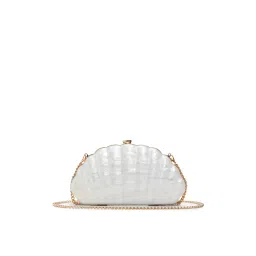 Aldo Sheshell White Womens Novelty Clutch with Detachable Chain image 1