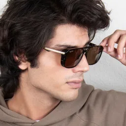 Ted Smith Unisex  Aviator Sunglasses with UV Protected Lens TSS-1261S_BLK-BRN-Brown-picture-9