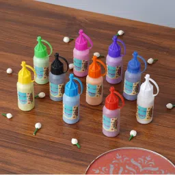 eCraftIndia Rangoli Colours Bottles (Set Of 10)-picture-12