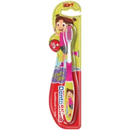 Dentoshine Comfy Grip Toothbrush For Kids (ages 5+) - Pink image 1