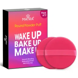 Matra Round Powder Puff And Makeup Sponge Finger Pad With Strap Combo (color May Vary)-image-93