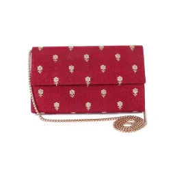 The Purple Sack Maroon Jaal Clutch-image-44