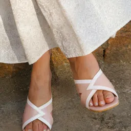 Devano Cut Out Block Heels Pink Sandal Heels-image-38