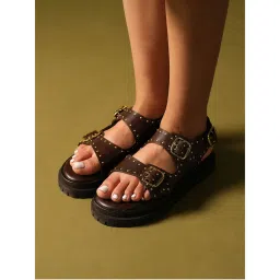 Theater Women Cosmos Brown Platform Sandals-picture-17