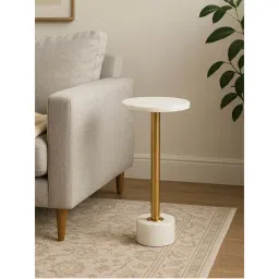 Manor House Nina Marble And Metal End Table Cum Drink Table-picture-13