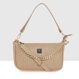ESBEDA Beige Color Woven Textured Medium Sling Bag For Women-image-26