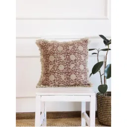 SAY Maroon Floral Velvet Cushion Cover-picture-15