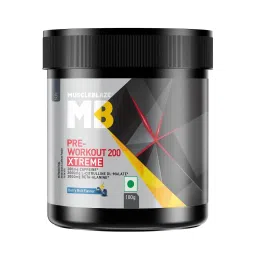 MuscleBlaze Pre Workout 200 Xtreme, 200mg Caffeine, 200mg Theanine, 2000mg Beta Alanine, 3000mg Citrulline (Berry Bolt, 15 Servings)-image-49