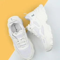 Louis Stitch Women White Comfortable Lace-Up Sneakers-image-91