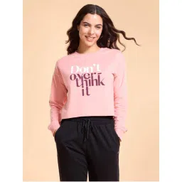 Enamor Round Neck Crop length Full Sleeve Pull On Cotton Sweatshirt For Women - Oversized - E9G2-picture-22