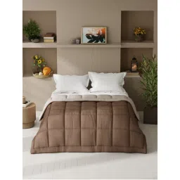 KOPA Reversible Double Bed Comforter (Feather Lite) Brown (Queen)-picture-15