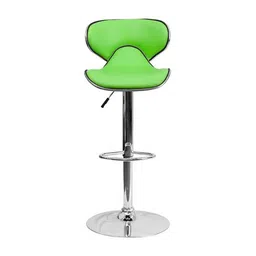 furnistation Marlon Leatherette Bar Stool in Green Colour image 1