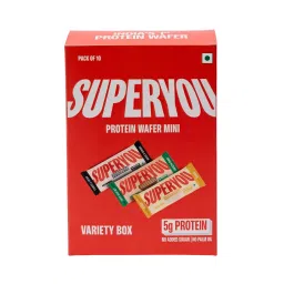 Superyou Assorted Protein Wafer Mini Bars| 5g Protein | Made with Atta & Jowar | No Added Sugar | Yeast Fermented Protein | Energy Bars | 100% Vegetarian |No Palm Oil-picture-27
