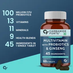 Carbamide Forte Multivitamin Tablets for Men & Women with Probiotics & Ginseng | Multivitamin supplement with 45 Ingredients - 60 Tablets image 5