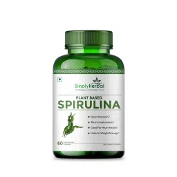 Simply Herbal Spirulina Capsules 2000Mg Green Food For Good Health & Weight Management-image-8