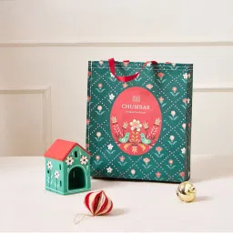 Chumbak X'mas Cottage Tea-light Holder| Comes in a Gift Bag Green-picture-21