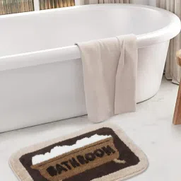 FABINALIV Brown Abstract Cotton Blend Anti Skid Bath Mat (60 x 40 cm)-picture-18
