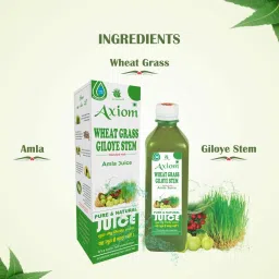 Axiom Wheatgrass Giloye Stem Juice|Natural Blood Purifier|Helpful For Detoxify The Body - 500ml Pack of 2 image 2