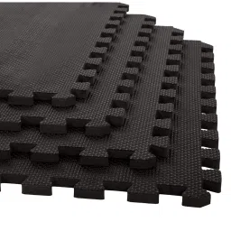 Xtrim Puzzle Exercise Mat, EVA Foam, Interlocking Tiles, Kids Play Mat, Protective Flooring for Gym Equipment, Interlocking Foam Mat for Gym, Home, Play School (4 Tiles & 8 Borders, Covers 16 Sq.Ft.- Black)-image-89