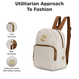 Lavie Signature Womens Off White Solid Conway Backpack (M) image 3