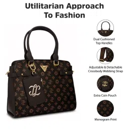 Lavie Signature Pink Womens Mono Napa Satchel Bag (M) image 3