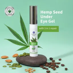 Ayouthveda Hemp Seed Under Eye Gel with Cooling Massage Roller Dark Circles & Wrinkles Skin image 2