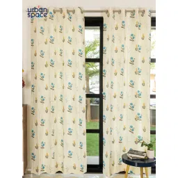 Urban Space Cotton Window Curtains with Eyelets & Tieback Cotton Coneflower Blue (Pack of 2) image 2