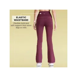 Kica High-Waist Flare Pants in Kica SKN Sculpting Stretch Fabric with Pockets Burgundy image 2