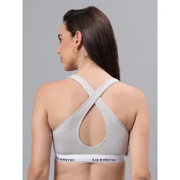 La Intimo Grey Solid Seamless Padded Bra image 2