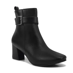 SHUZ TOUCH Women Mid Calf Block Heel Black Regular Casual Boots image 2