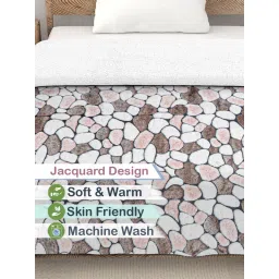 FABINALIV Brown Abstract Mild Winter 500 Gsm Woollen Bed Comforter (Single) image 2