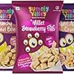 Yummy Valley Assorted Pack Of Millet Snacks (Nutri Almond Crunch - 1 Packet, Millet Strawberry Fills - 1 Packet, Crunchy Coconut Bites - 1 Packet)-picture-11