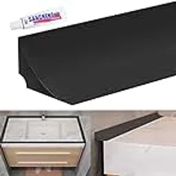 HASTHIP® 39inches Silicone Water Stopper Blocking Strip, Bathroom Waterproof Strip with Caulk Tape, Self-Adhesive Shower Room Caulk Strip, Shower Barrier Retention System (Black)-picture-12