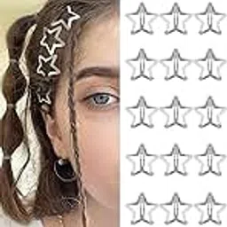 10Pcs Silver Star Hair Clips - Kawaii Hair Accessories for Teens & Women - Non Slip Star Barrettes-image-53