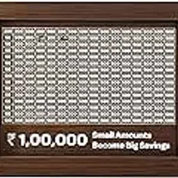 Prism Wooden Piggy Bank 100000 with Savings Chart 100000 Rupees Goal Tracker, Coin Box with Carved Design Money Collection Box for Kids and Adults Money Bank-picture-66