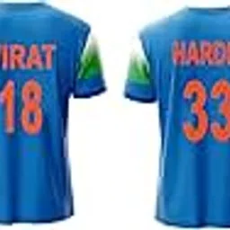 RJM India New Blue Jersey 2025 ODI Virat Kohli 18 & Hardik Pandya 33 for (Kids,Boys & Men)-picture-27