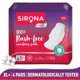 Sirona Cottony Soft Rash Free Sanitary Pads For Women, 4 Pcs (XL+) Ultra Thin & Breathable Top Layer-picture-24