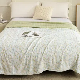 Story@Home White Leaf Reversible Super Soft Dohar image 2