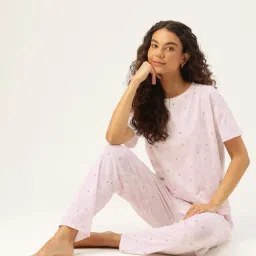 Clt.s Pink Cotton Short Sleeves Animal T-Shirt and Pyjama image 2